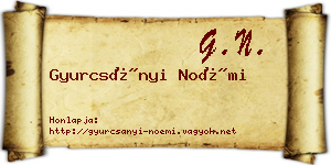 Gyurcsányi Noémi névjegykártya